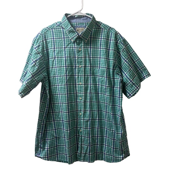 Haggar Plaid Button Up Mens XL Cotton Preppy Business Casual Office Stretch - Picture 1 of 6